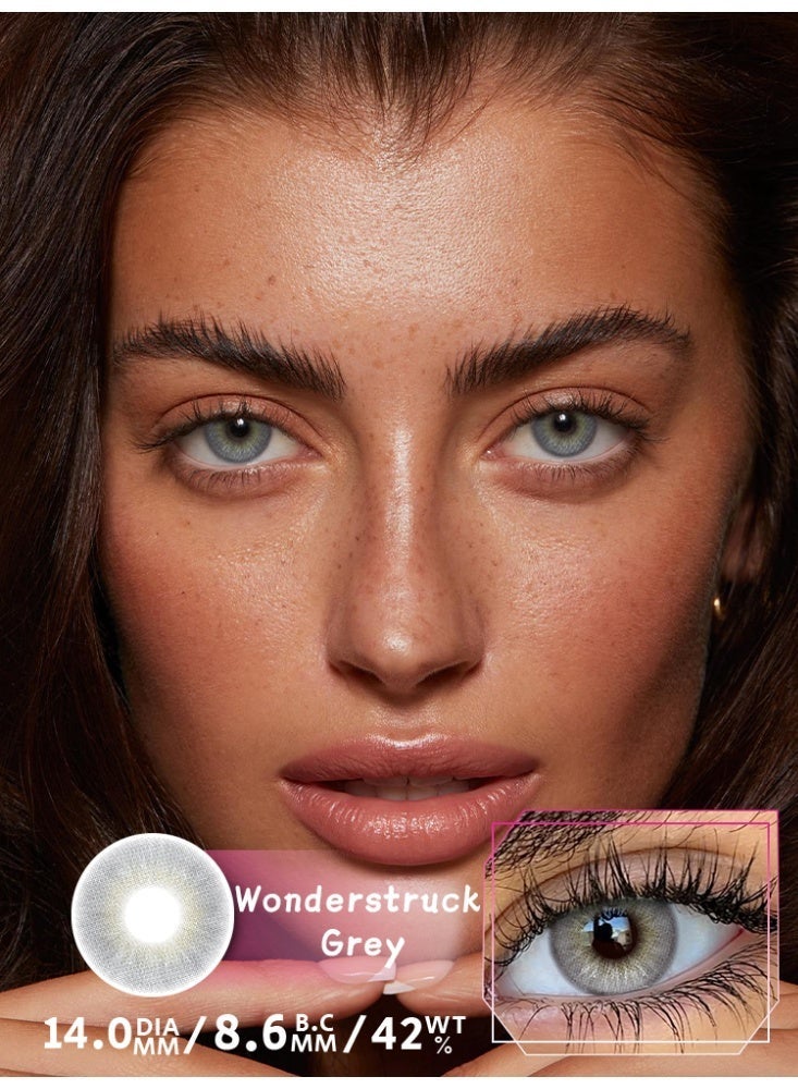 UYAAI Grey Lenses Yearly Colored Contact Lenses, Unisex Cosmetic Contact Lenses, Hot Sale Fashion Lenses,  With Case - Image 1
